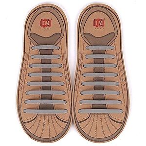 Grey Silicone No Tie Shoelaces